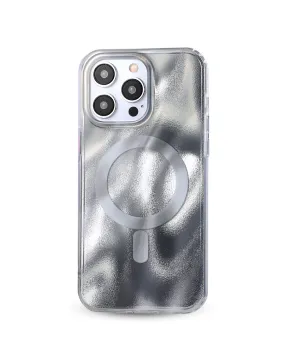 Silver Cosmic MagSafe Phone Case Hybrid Protection Modern Design