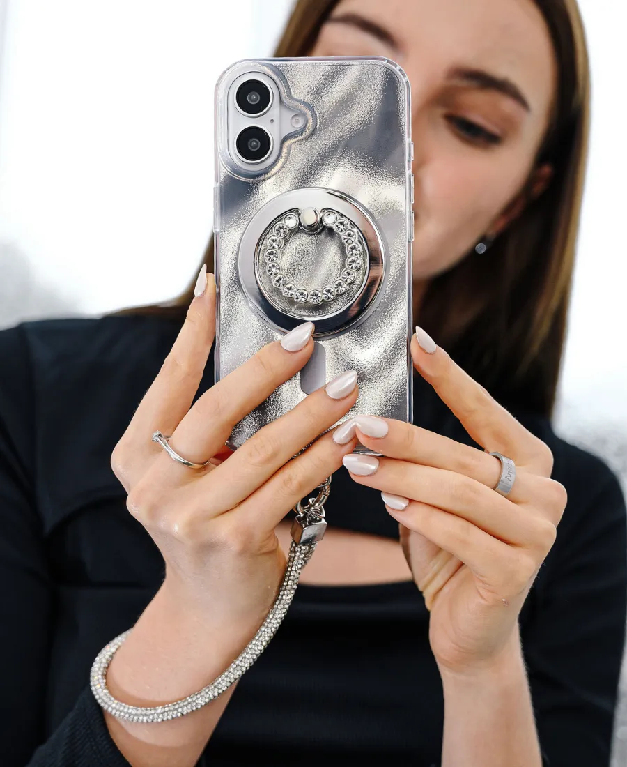 Smooth Edge Design Silver Cosmic MagSafe Phone Case