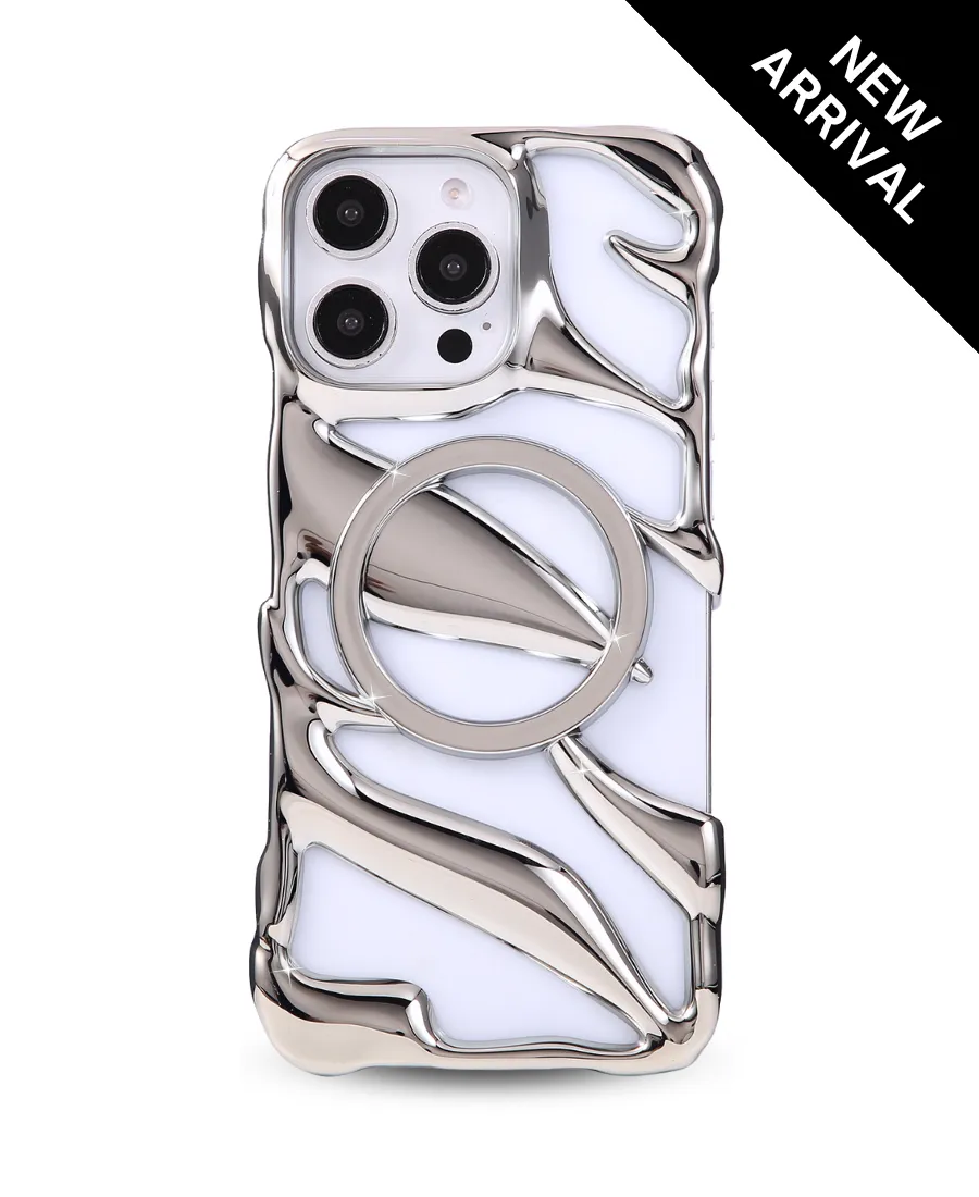 Silver Ripple MagSafe Bumper Phone Case Fashion Detail Durable structure