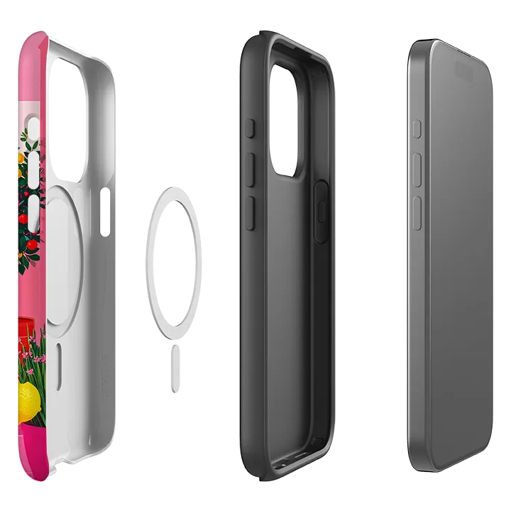 Shock Absorption Layer iPhone MagSafe Tough Case - Red Garden