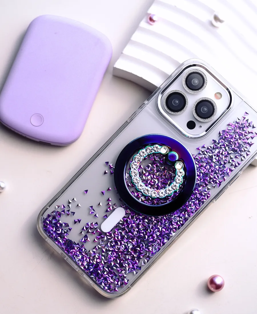 Purple Prism Glitter MagSafe Phone Case Minimal Look