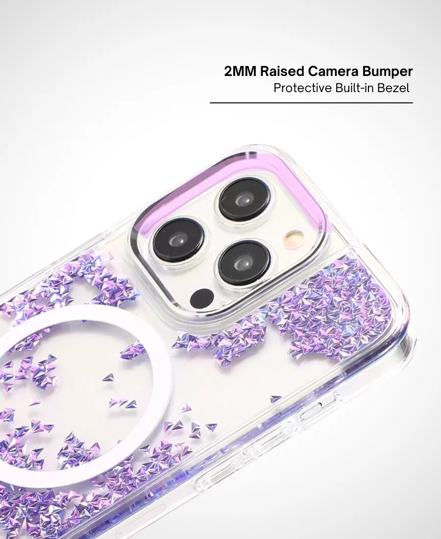 Purple Prism Glitter MagSafe Phone Case Comfort Design