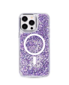 Purple Prism Glitter MagSafe Phone Case Functional Design Protective Build Texture