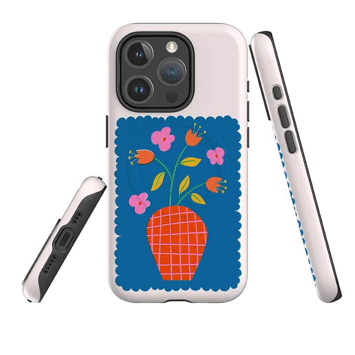 Screen Bumper iPhone MagSafe Tough Case - Floral Stamp