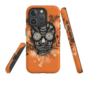 iPhone MagSafe Tough Case -  Sugar Skull Orange By Jade Mosinski Comfort Fit Edge
