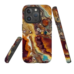 Luxury Finish Texture iPhone MagSafe Tough Case - Spanish Gold