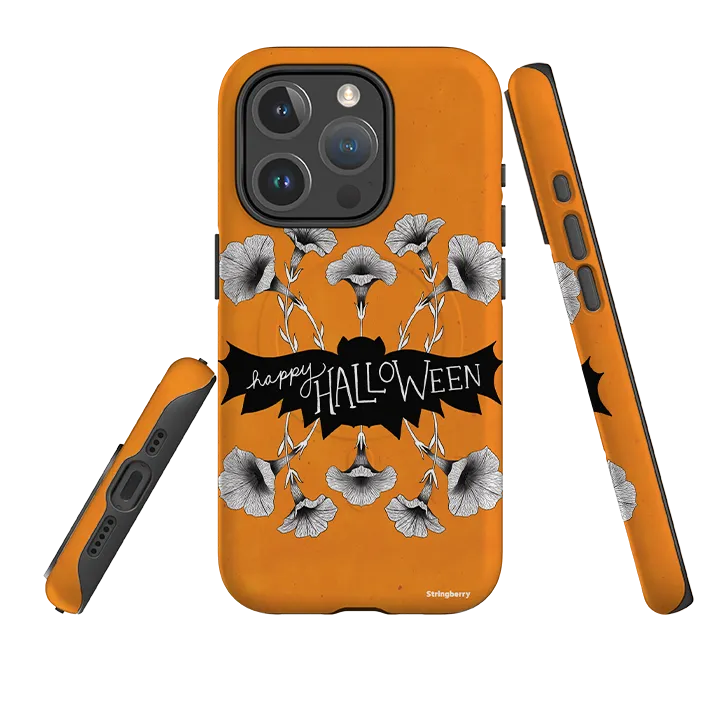 Color Layer Luxury Texture iPhone MagSafe Tough Case -  Halloween Bat By Nina Pace