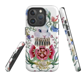 Rugged Look Finish iPhone MagSafe Tough Case -  White Rabbit By Maria Matos