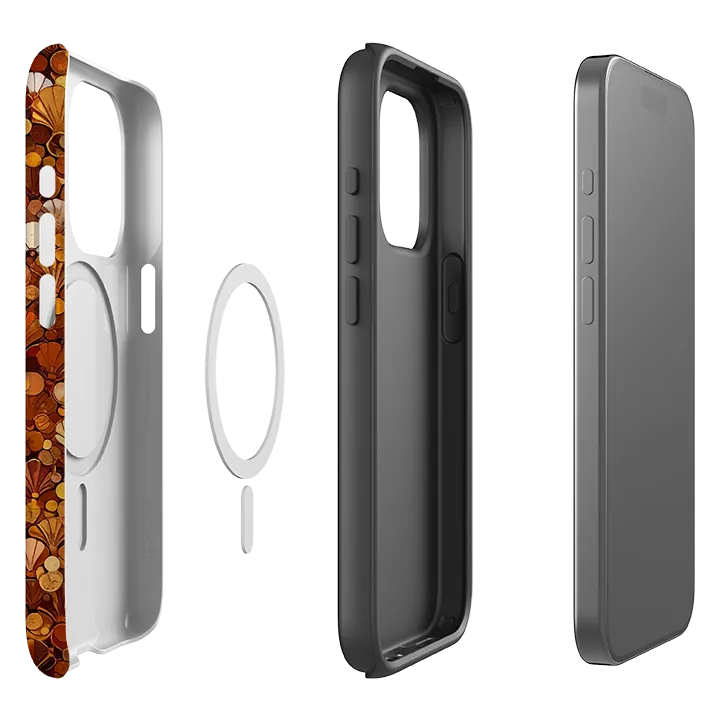 iPhone MagSafe Tough Case - Golden Shells Classic Frame Transparent Look