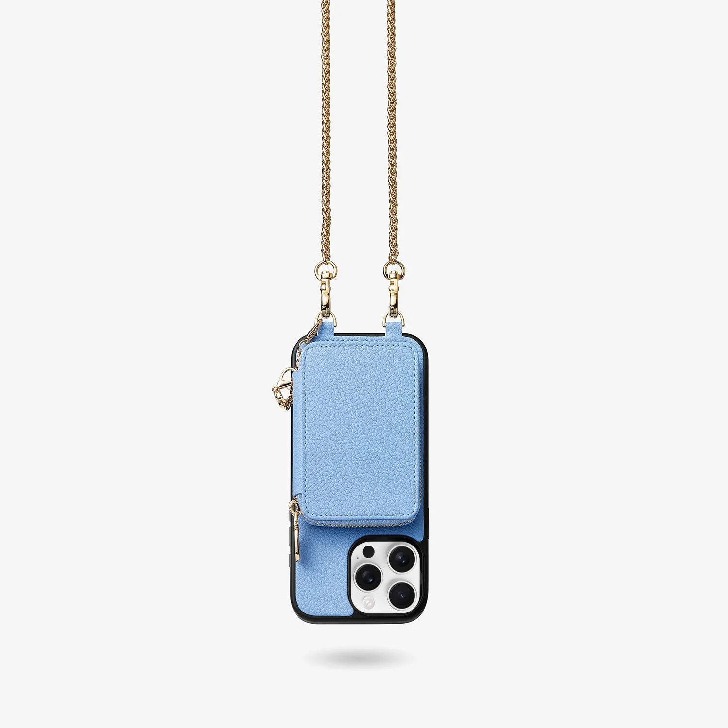 Slim Metal Chain- Removable Magnetic Phone Purse Case with Shoulder Strap Protective Design Texture Comfort Layer Texture