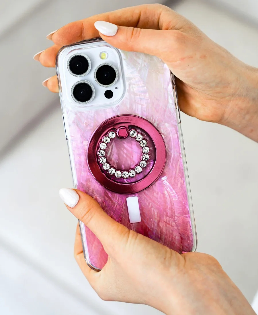 Pink Pearl Shell MagSafe Phone Case Luxury Texture Finish Elegant Finish