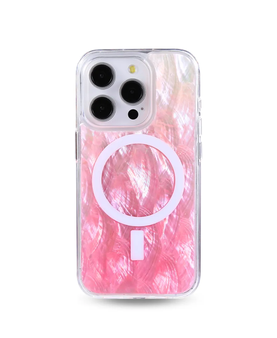 Pink Pearl Shell MagSafe Phone Case Work Essentials