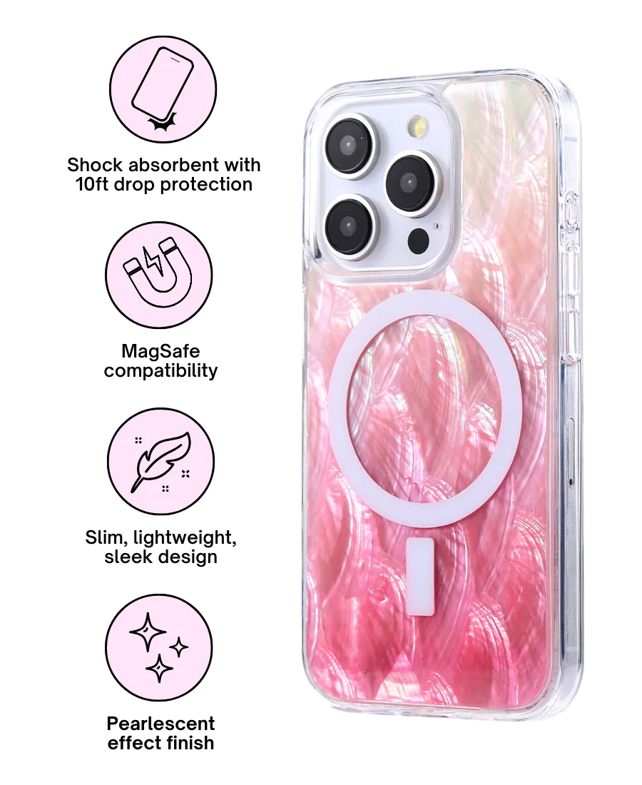 Pink Pearl Shell MagSafe Phone Case Everyday Accessory Glossy surface