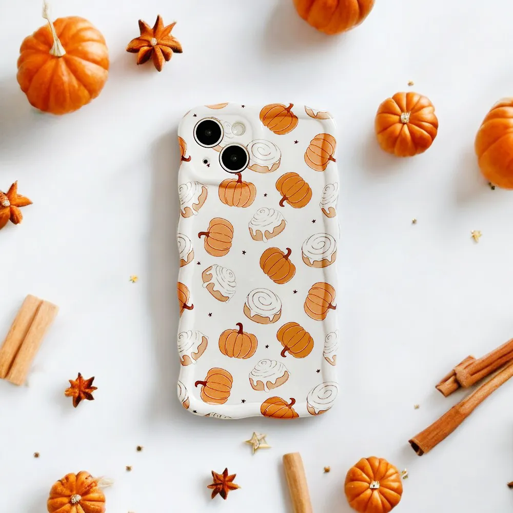 Vivid Pattern Flexible Pattern Wavy Phone Case - Cinnamon Buns
