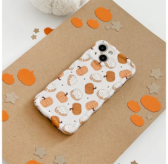 Wavy Phone Case - Cinnamon Buns Protective Detailing Flexible Shell