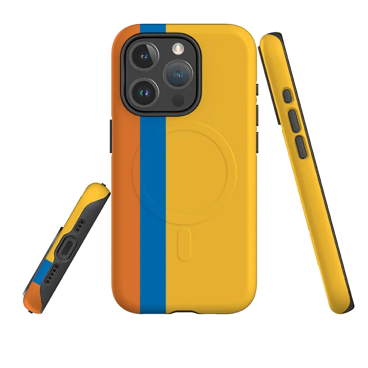 Hard Plastic iPhone MagSafe Tough Case - Miami Chroma Stripe