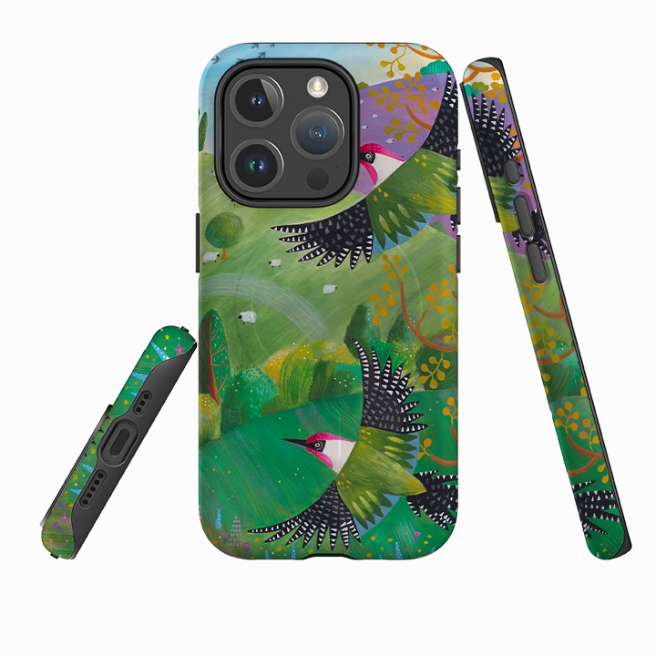 Daily Style Comfort grip design iPhone MagSafe Tough Case - Woodpeckers By Bex Parkin