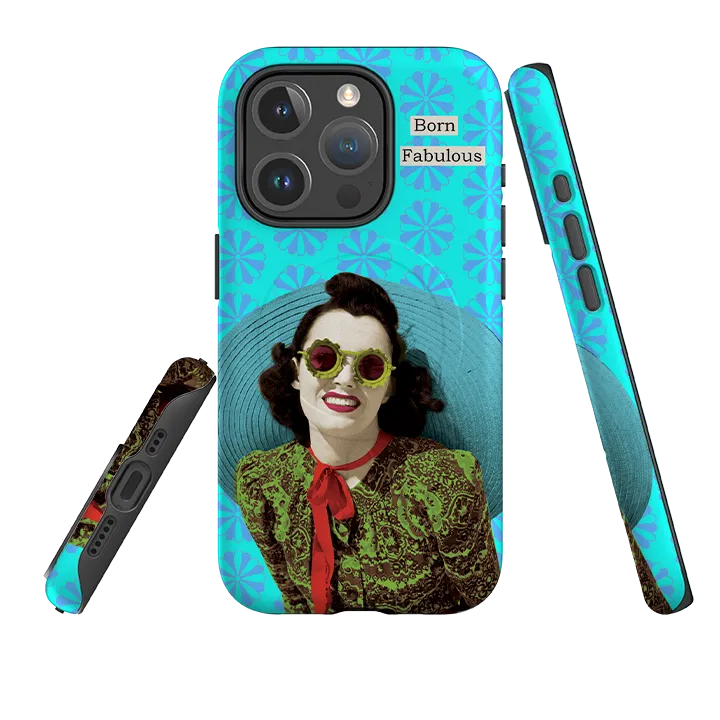 iPhone MagSafe Tough Case - Born Fabulous By Clare Jordan Hybrid Edge Finish Strong Outline