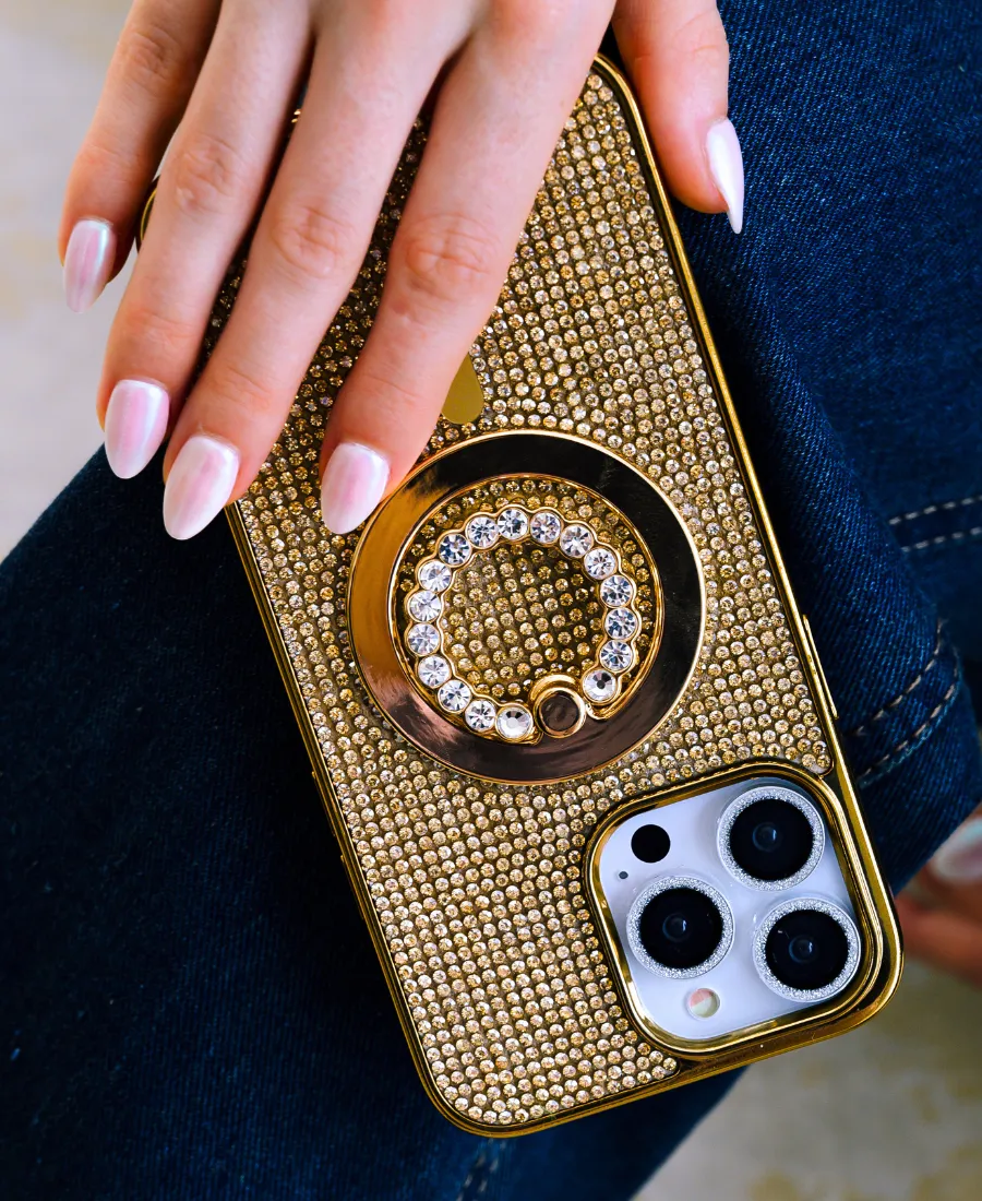 Gold Crystal Glam MagSafe Phone Case Professional Look