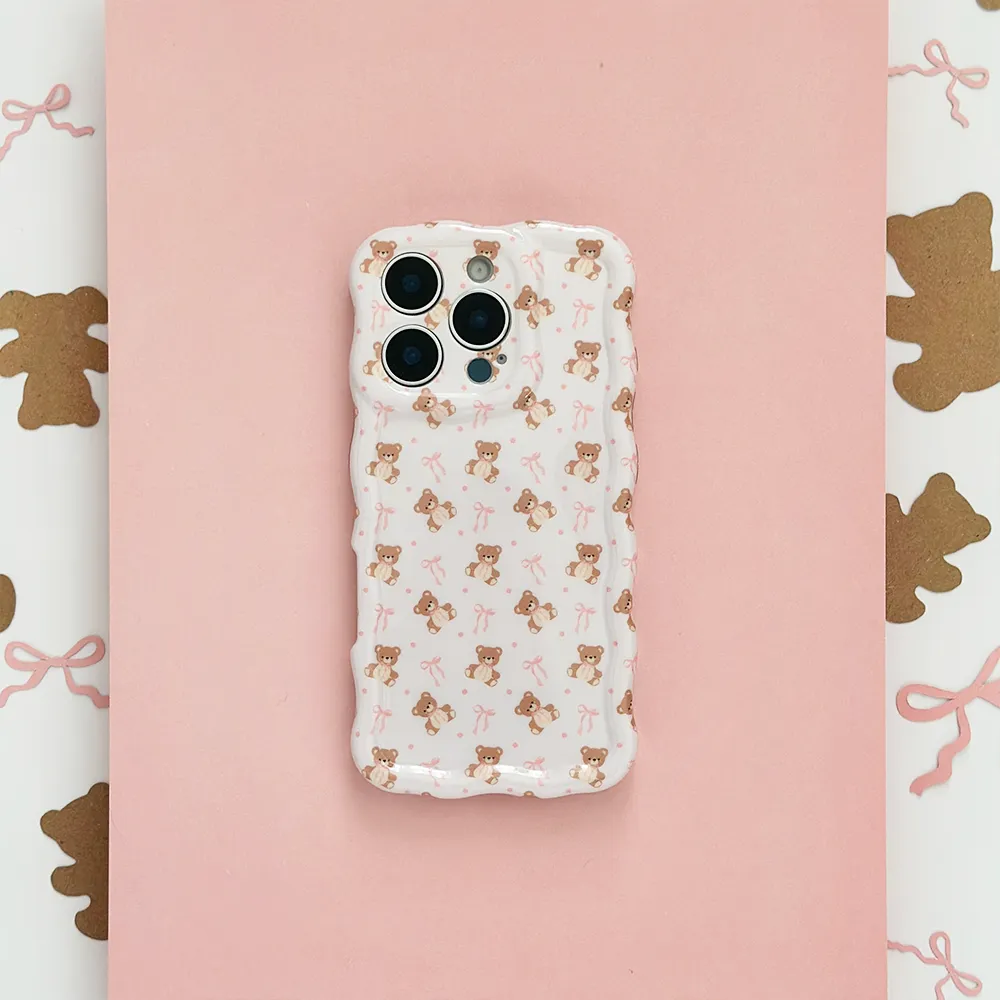 Minimal Look Grip Enhanced Wavy Phone Case - Thea Teddy