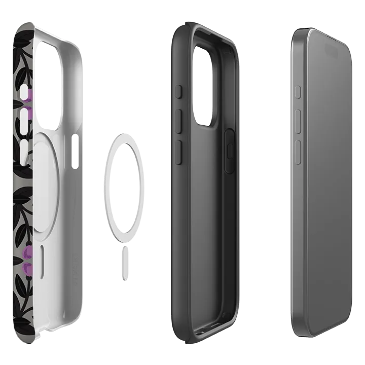 iPhone MagSafe Tough Case -  Purple Flower Skull I By Nina Pace Trendy Look