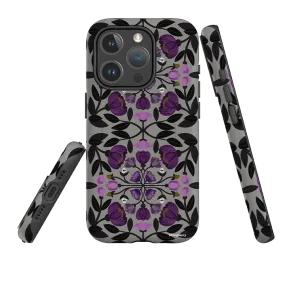 iPhone MagSafe Tough Case -  Purple Flower Skull I By Nina Pace Premium Look Protective Outline