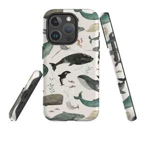 iPhone MagSafe Tough Case - Whale Song By Katherine Quinn Lightweight texture