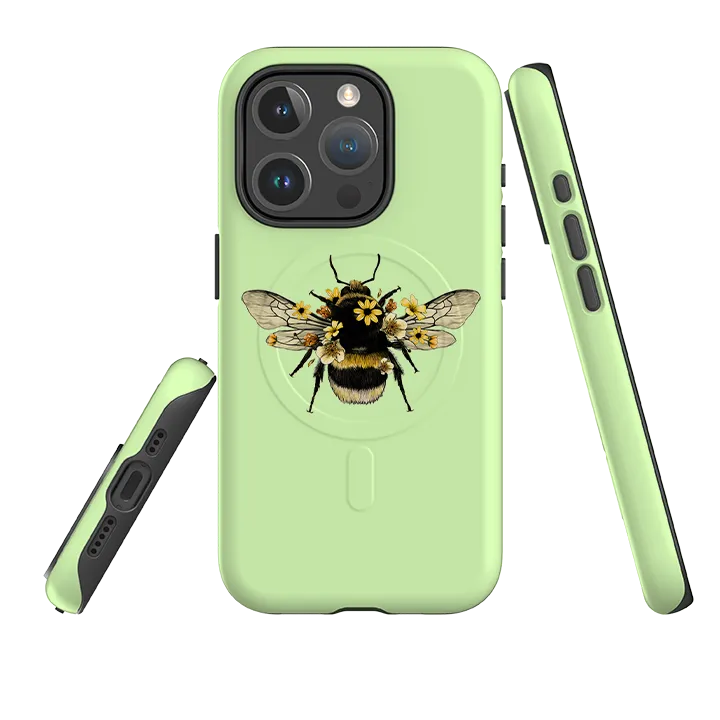 iPhone MagSafe Tough Case -  Bee I Mint Soft Edge