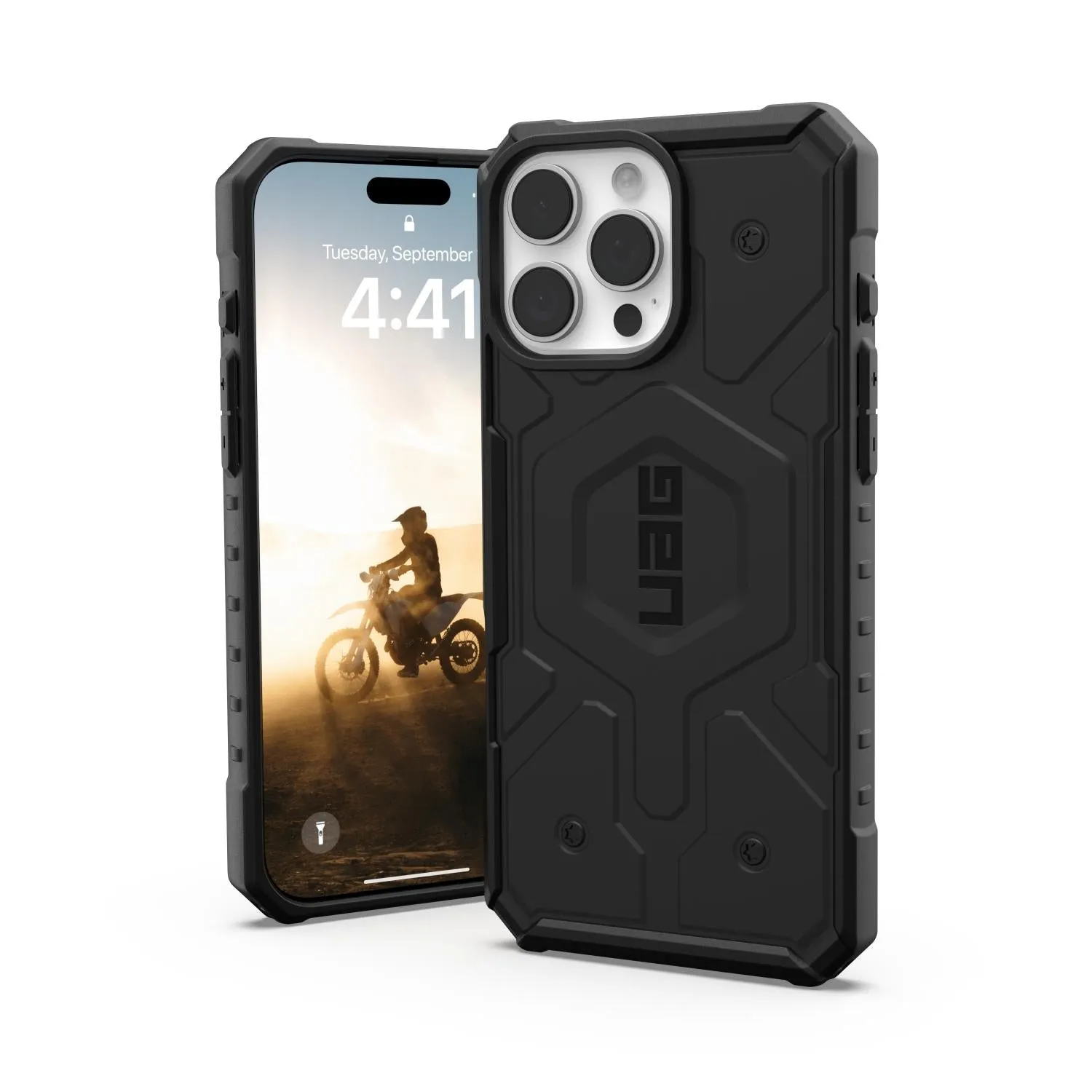 Gloss Surface Bold Look UAG Pathfinder Magsafe Case - Apple iPhone 16 Pro Max - Black (UAG-I16PM-PTHMB)
