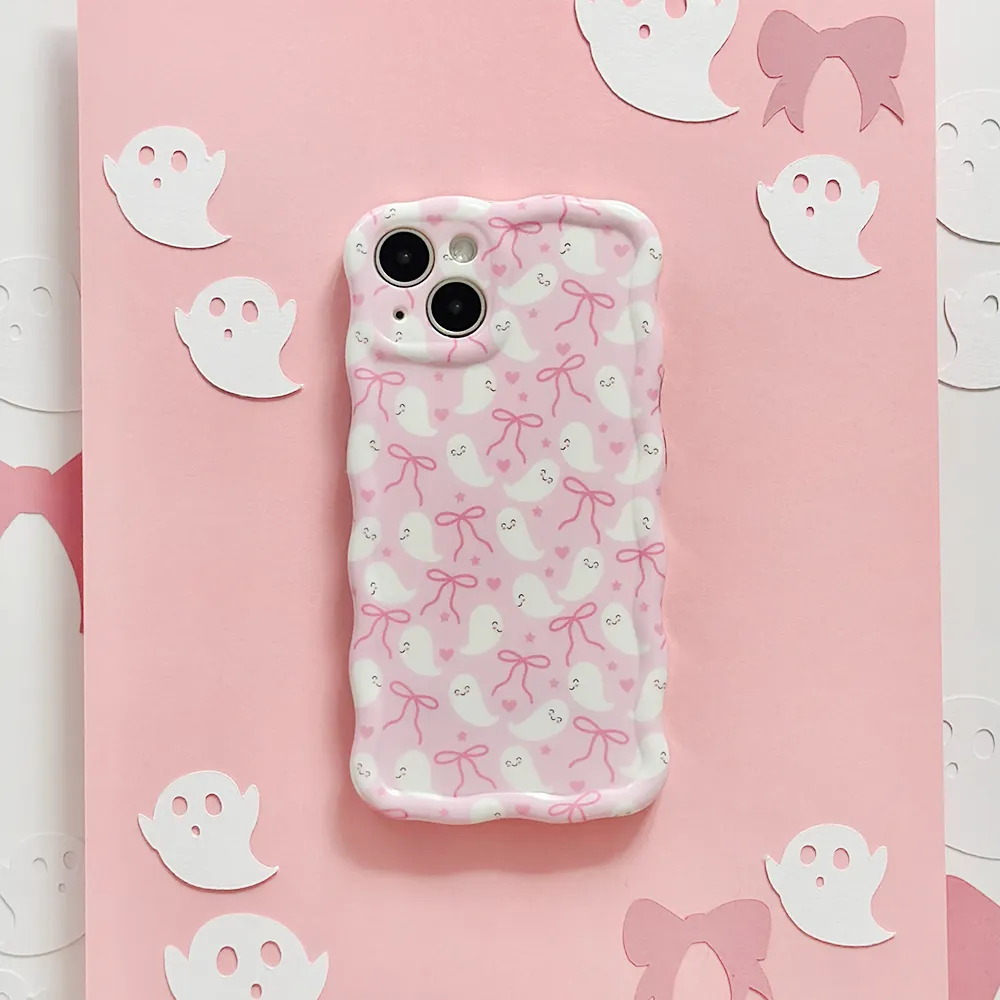 Wavy Phone Case - Cute Ghosts Comfort Edge Layer Sleek Edge