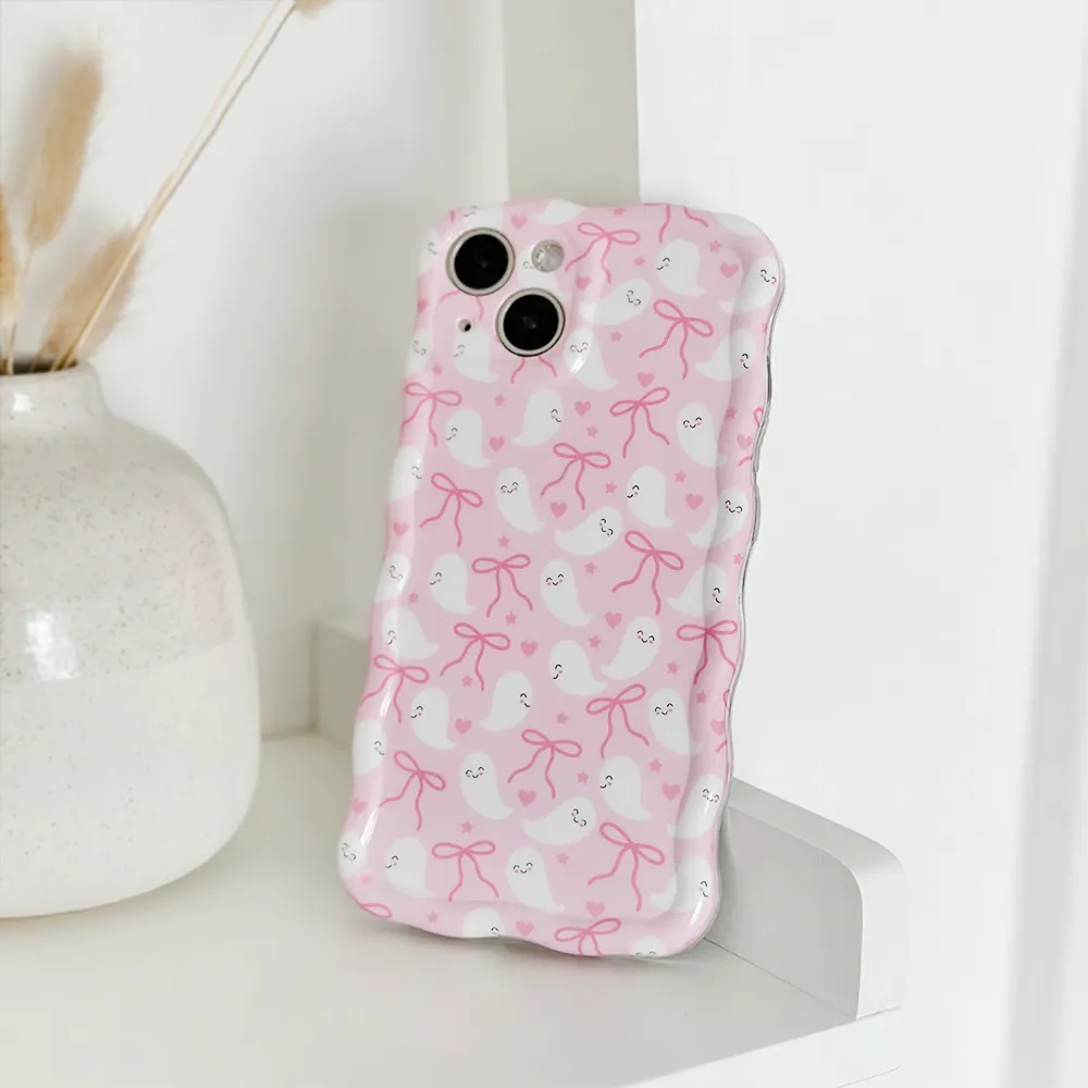 Wavy Phone Case - Cute Ghosts Matte Detail Flexible Build Form