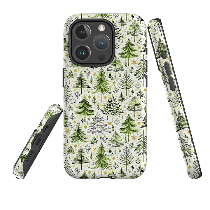 Matte Pattern Design Fashion Texture iPhone MagSafe Tough Case -  Green Xmas Trees By Elisabeth Haager
