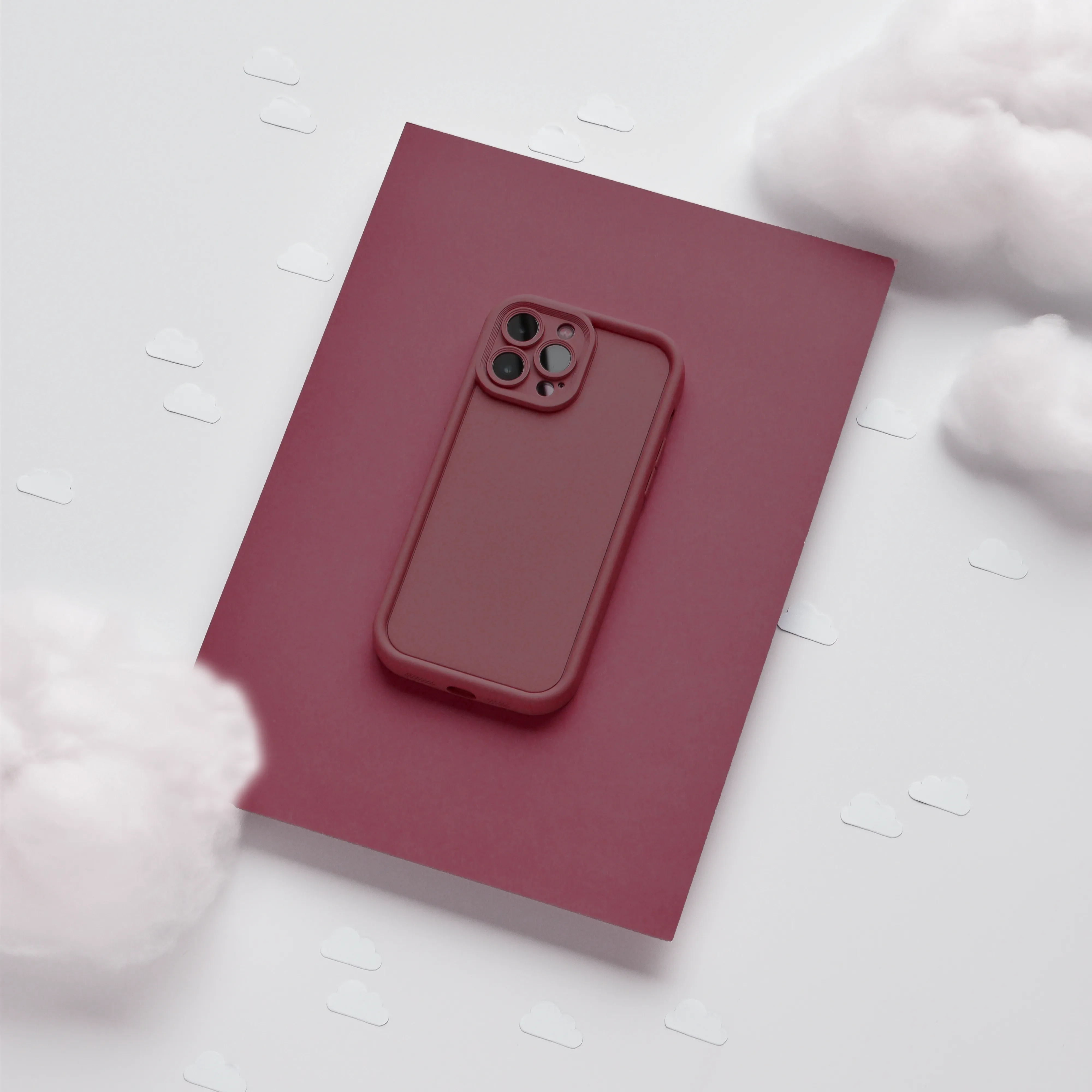Cloud Soft NAKD Phone Case - Burgundy simple design