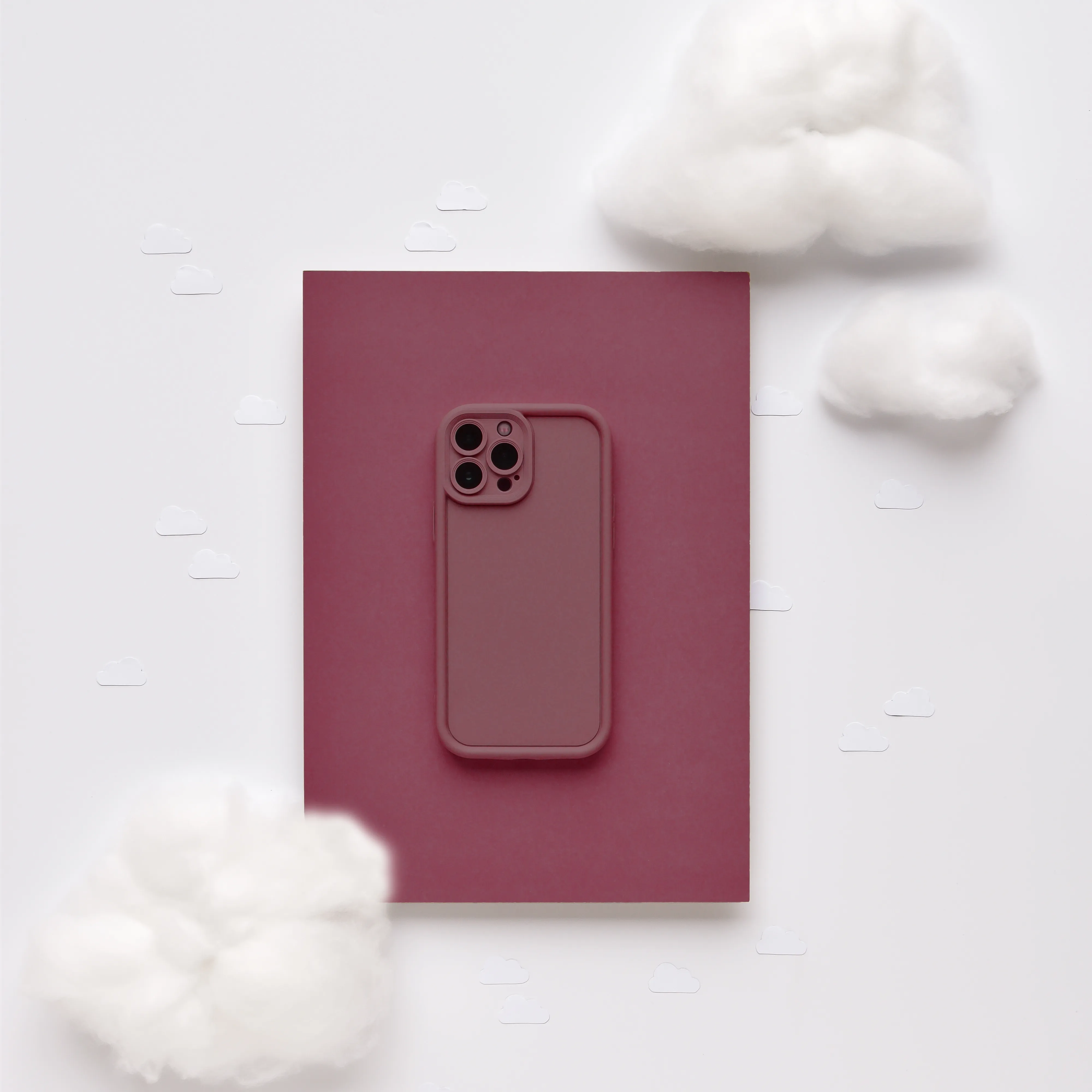 Cloud Soft NAKD Phone Case - Burgundy 3D Effect