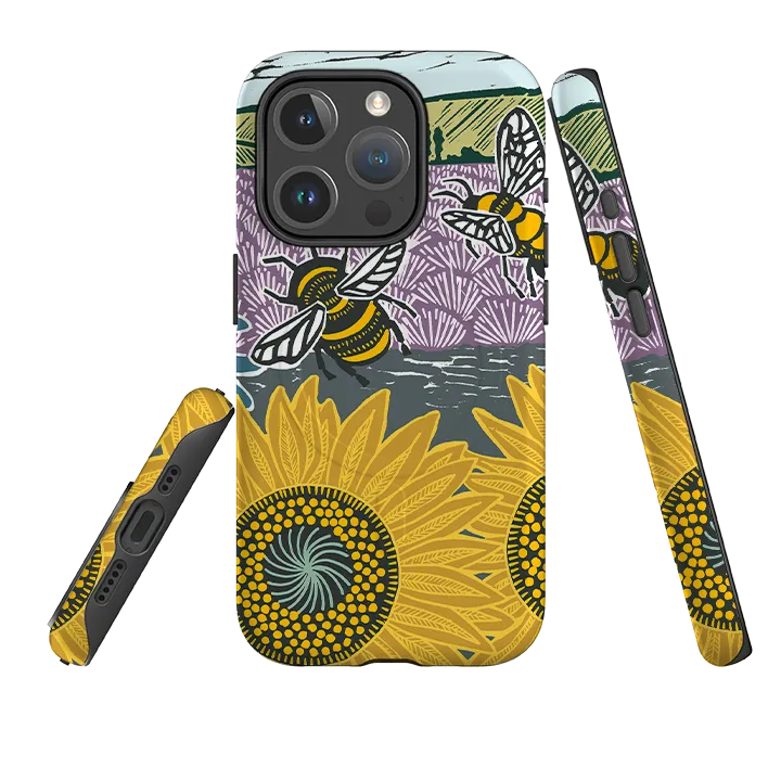 Lightweight Feel high quality build iPhone MagSafe Tough Case -  Bees and Sunflower By Kate Heiss