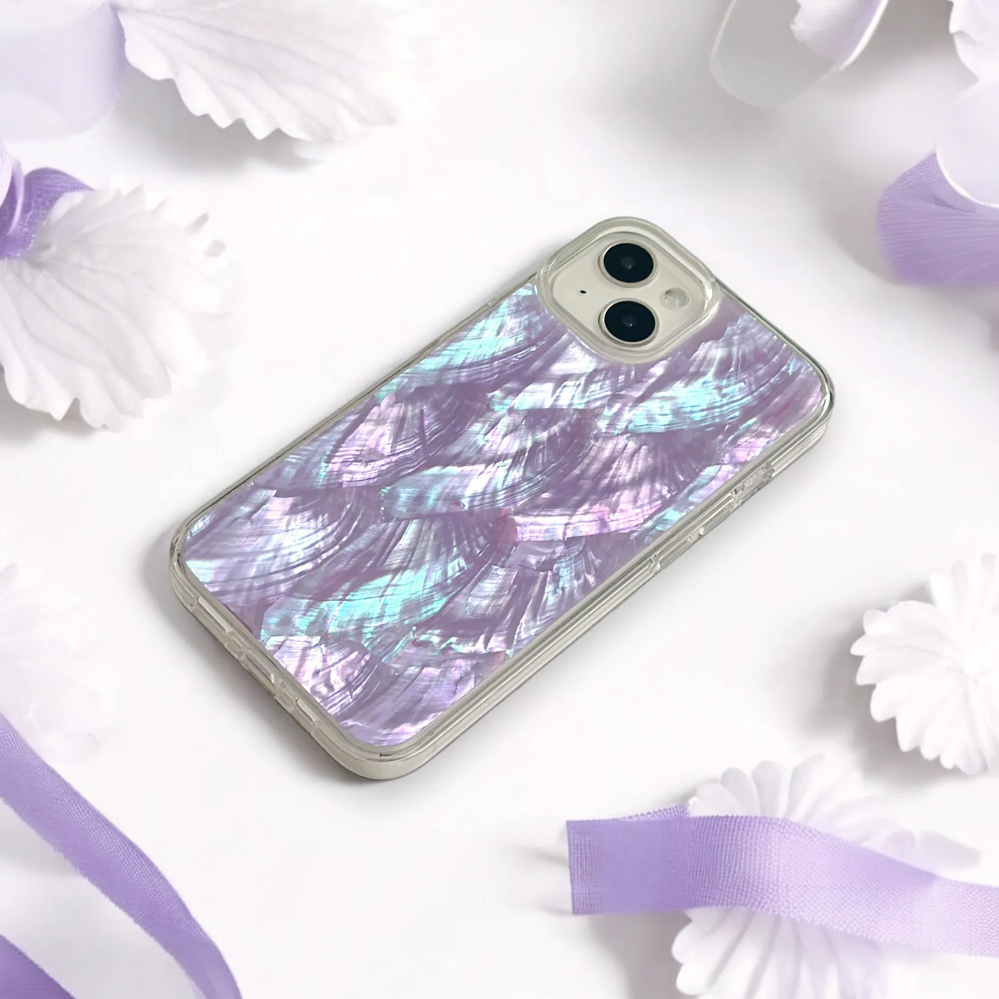 Real Natural Shell Phone Case - Lilac Tactile Buttons