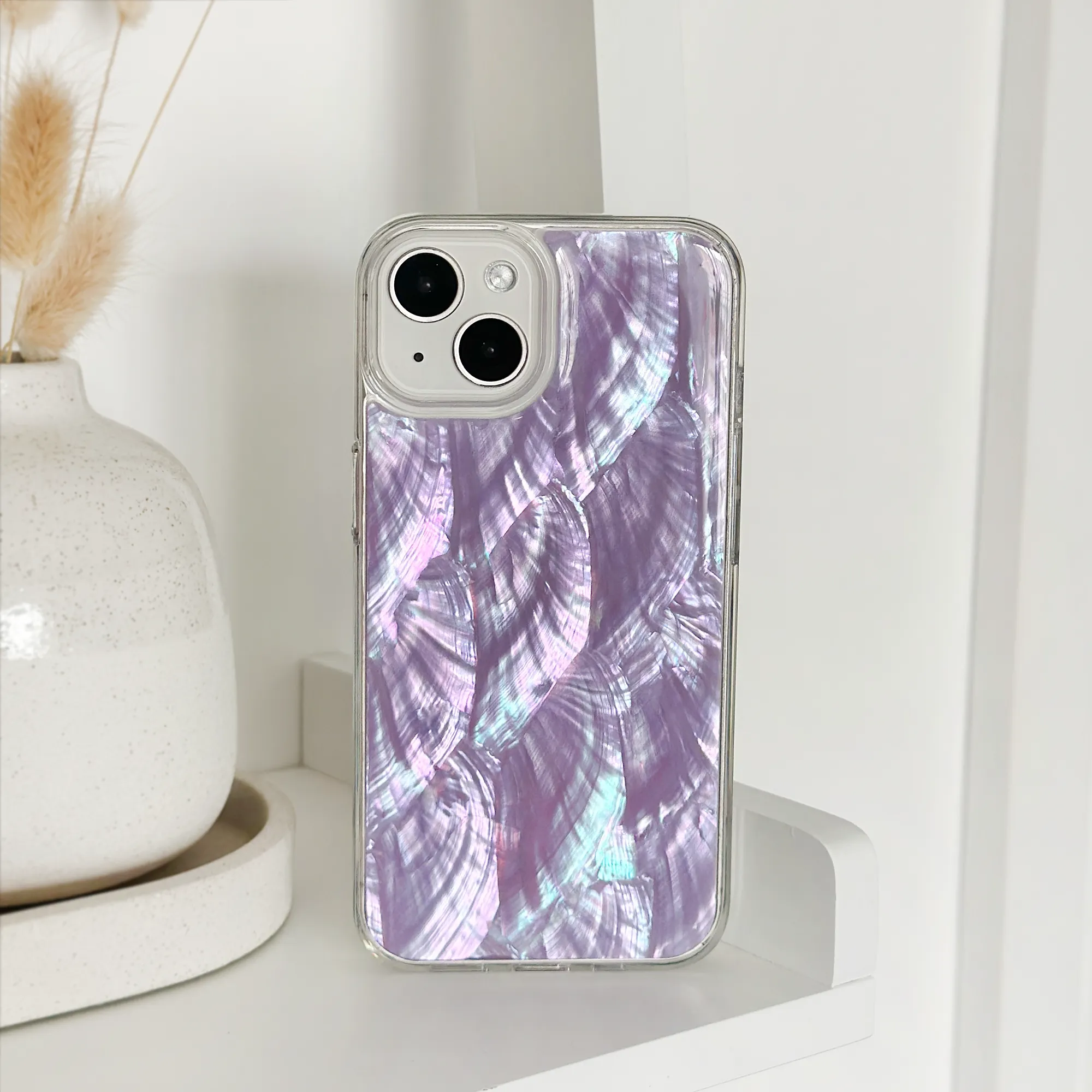 Protective Surface Real Natural Shell Phone Case - Lilac