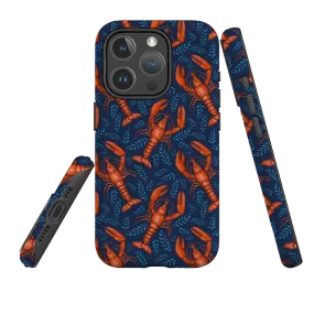 Hybrid Grip Finish Modern Texture Build iPhone MagSafe Tough Case -  Lobster II By Catherine Rowe