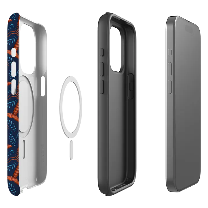 Smooth Shape Durable Texture Layer iPhone MagSafe Tough Case -  Lobster II By Catherine Rowe