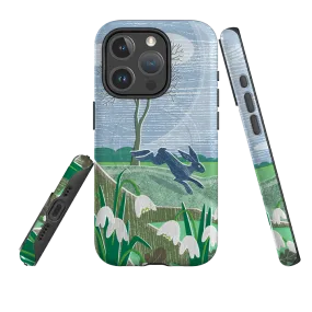Strong Corners Durable Protection Layer iPhone MagSafe Tough Case -  Snowdrops and Hare By Liane Payne