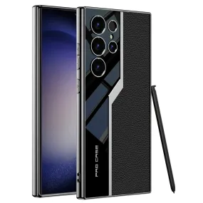 Shock Cushion Plain Leather Shockproof Plating Soft Case for Samsung Galaxy S24-S23 Series