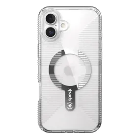 Simple Style Wireless Compatible Speck Gemshell Grip MagSafe Case - Apple iPhone 16 Plus - Clear & Chrome (SPK150721-5085)