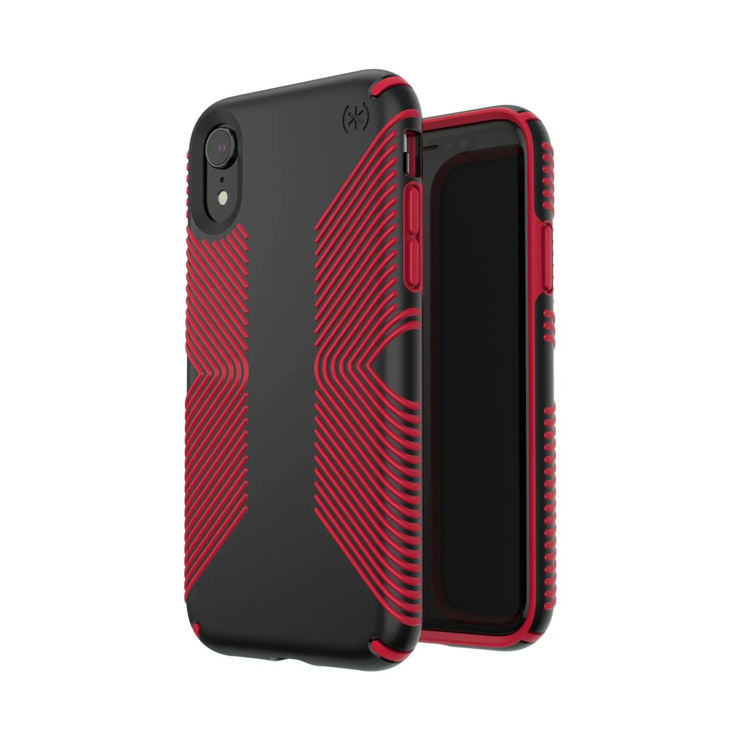 Wireless Compatible Bold colors Speck Presidio Grip Case - Apple iPhone XR Black/Red