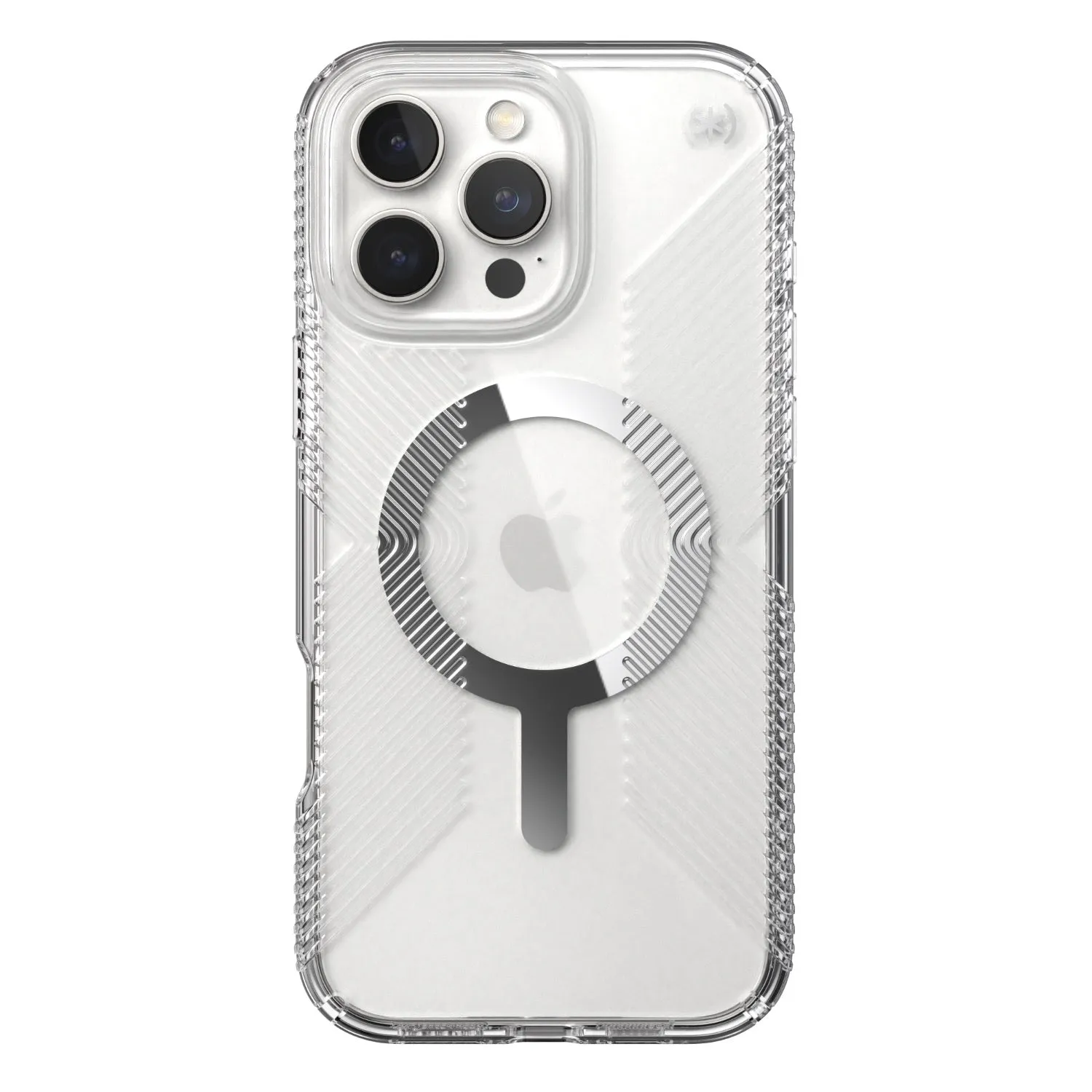 Travel Accessory Speck Presidio Perfect Clear Grip MagSafe Case - Apple iPhone 16 Pro Max - Clear & Chrome (SPK150842-3223)