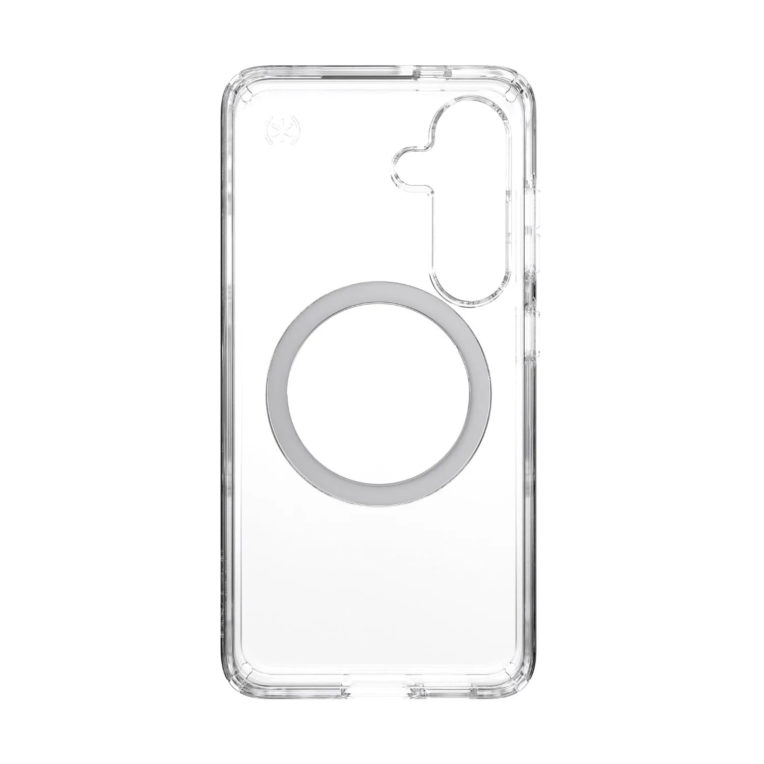 Clear Texture Speck Presidio Perfect Clear Magnet Case - Samsung Galaxy S25 - Clear & Chrome (SPK150873-3199)