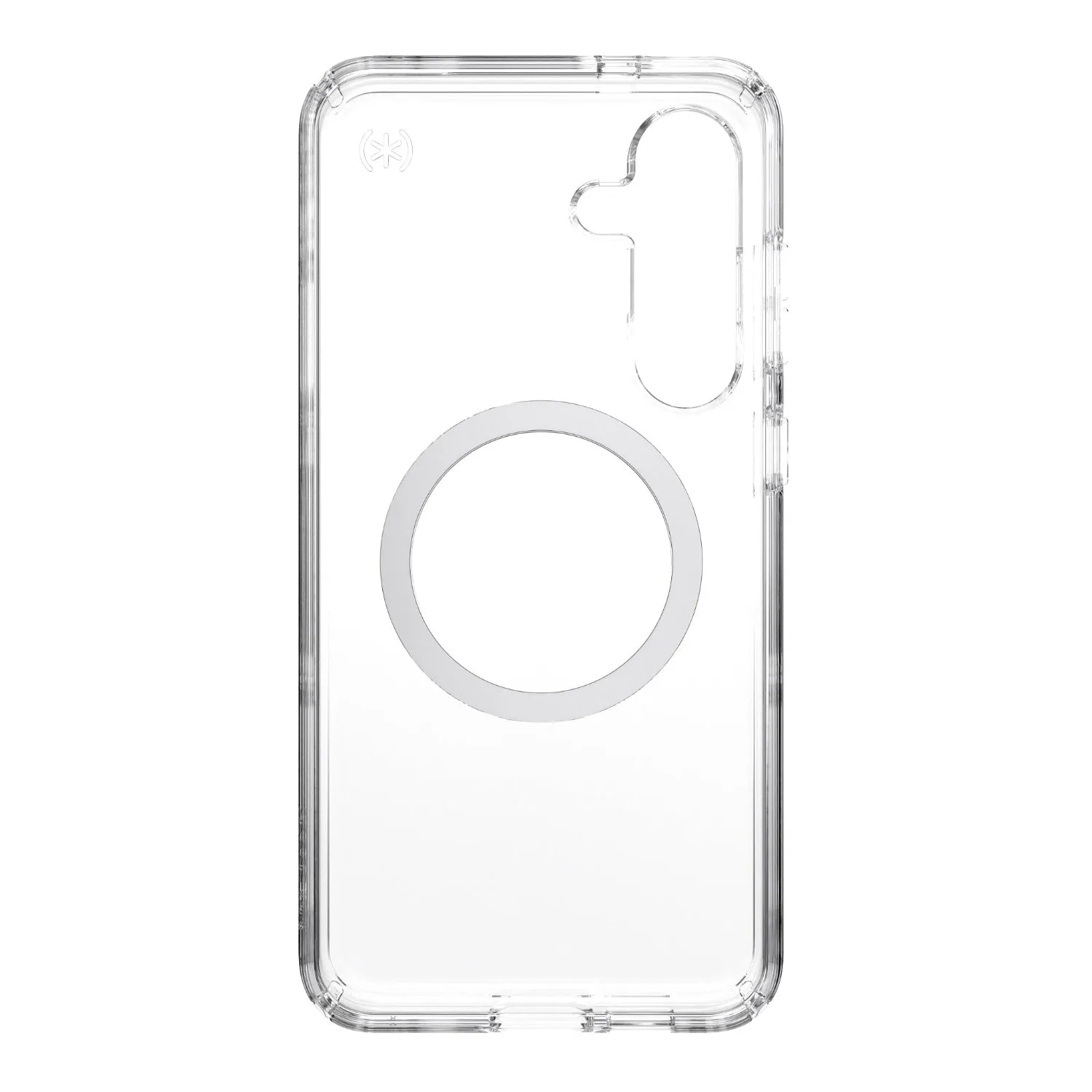 Speck Presidio Perfect Clear Magnet Case - Samsung Galaxy S25  - Clear & Chrome (SPK150885-3199) Elegant Design Layer