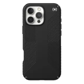 Speck Presidio2 Grip Case - Apple iPhone 16 Pro Max - Black & Slate Grey (SPK150776-3205) Comfort Build Layer Refined Style