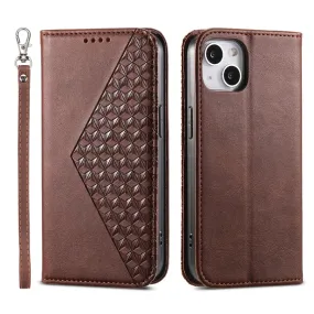 PU Leather Flip Wallet Case for iPhone ?C Card Holder, Stand Function, Magnetic Closure Minimal Shield Texture