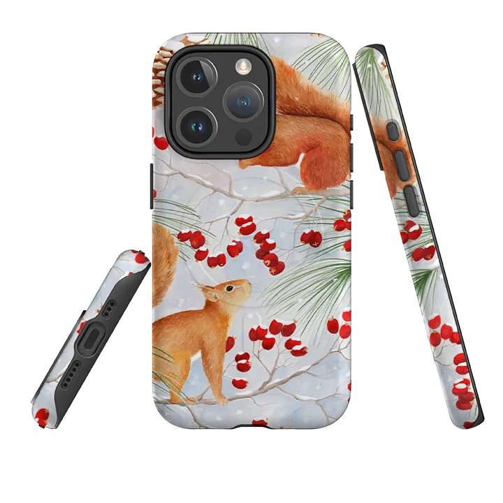 Elegant Pattern Design Comfort Pattern Texture iPhone MagSafe Tough Case - Red Squirrels By Bex Parkin