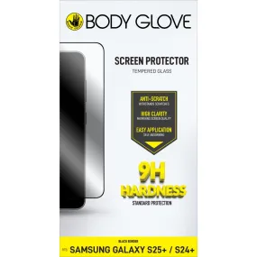 Body Glove Tempered Glass Screen Protector - Samsung Galaxy S25  - Black Border (BGSGFGTG-GS25PB) high response glass clean screen layer